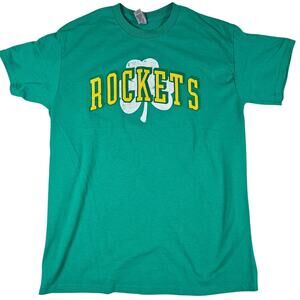Houston Rockets Glidan Sz Medium St. Patrick's Day Shamrock Fan Tee Green Yellow